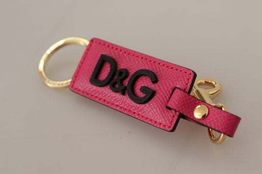 Elegant Leather Keychain in Pink