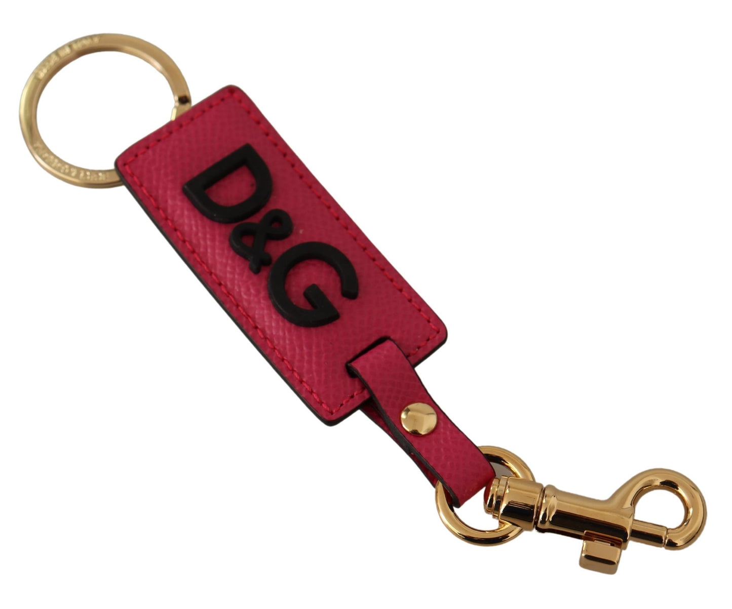 Elegant Leather Keychain in Pink