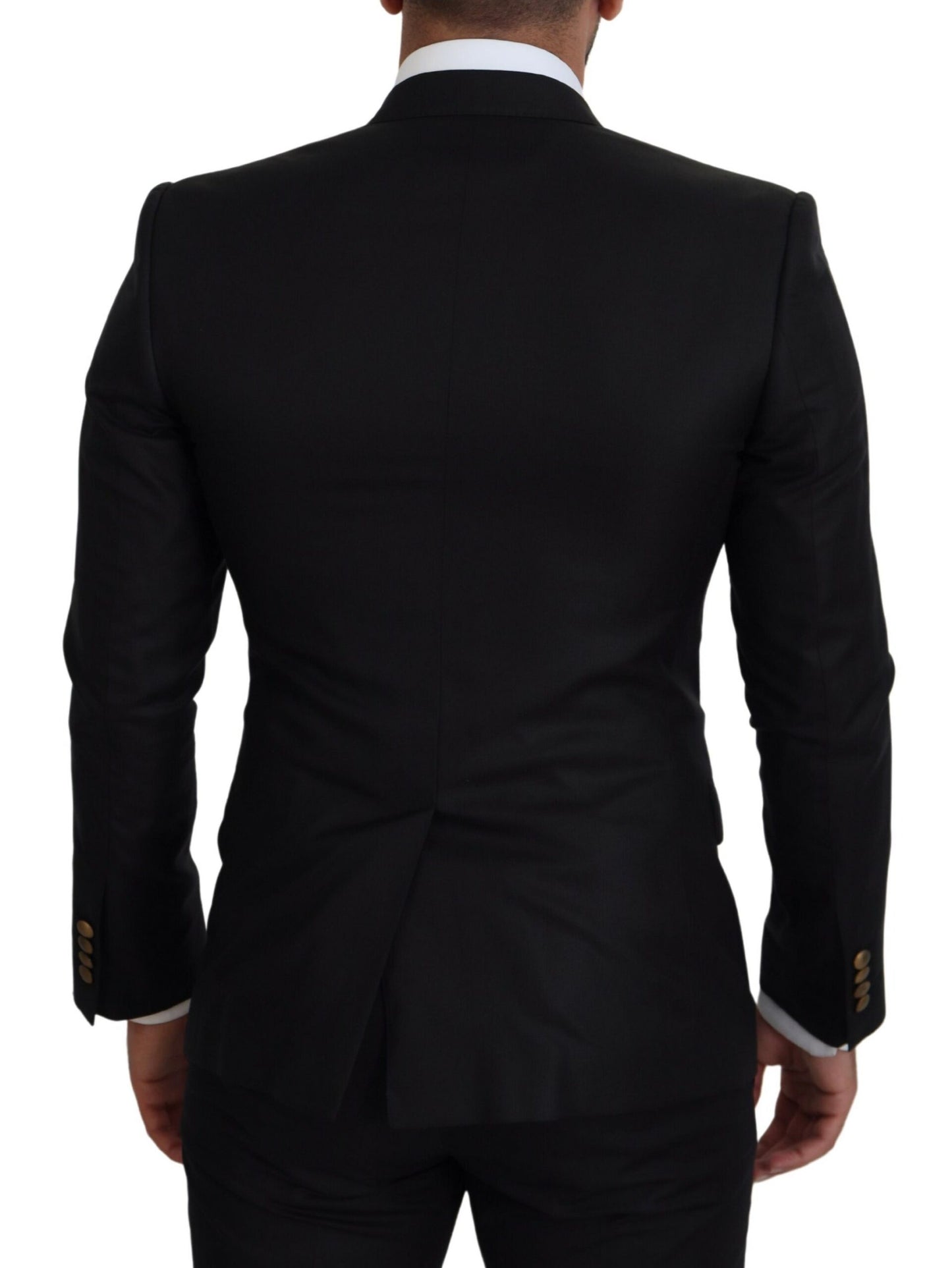 Elegant Black Silk Blend Martini Blazer