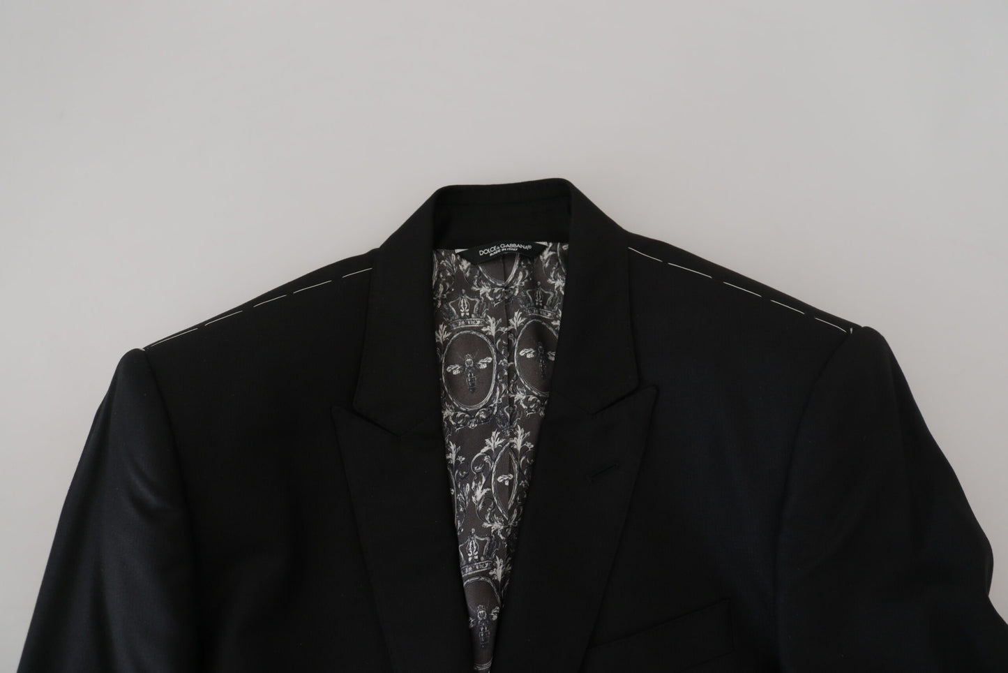 Elegant Black Silk Blend Martini Blazer