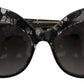Elegant Black Lace Acetate Sunglasses