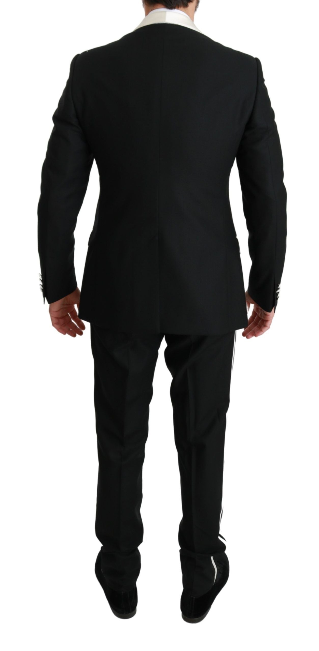 Elegant Black White Two-Piece Suit Ensemble