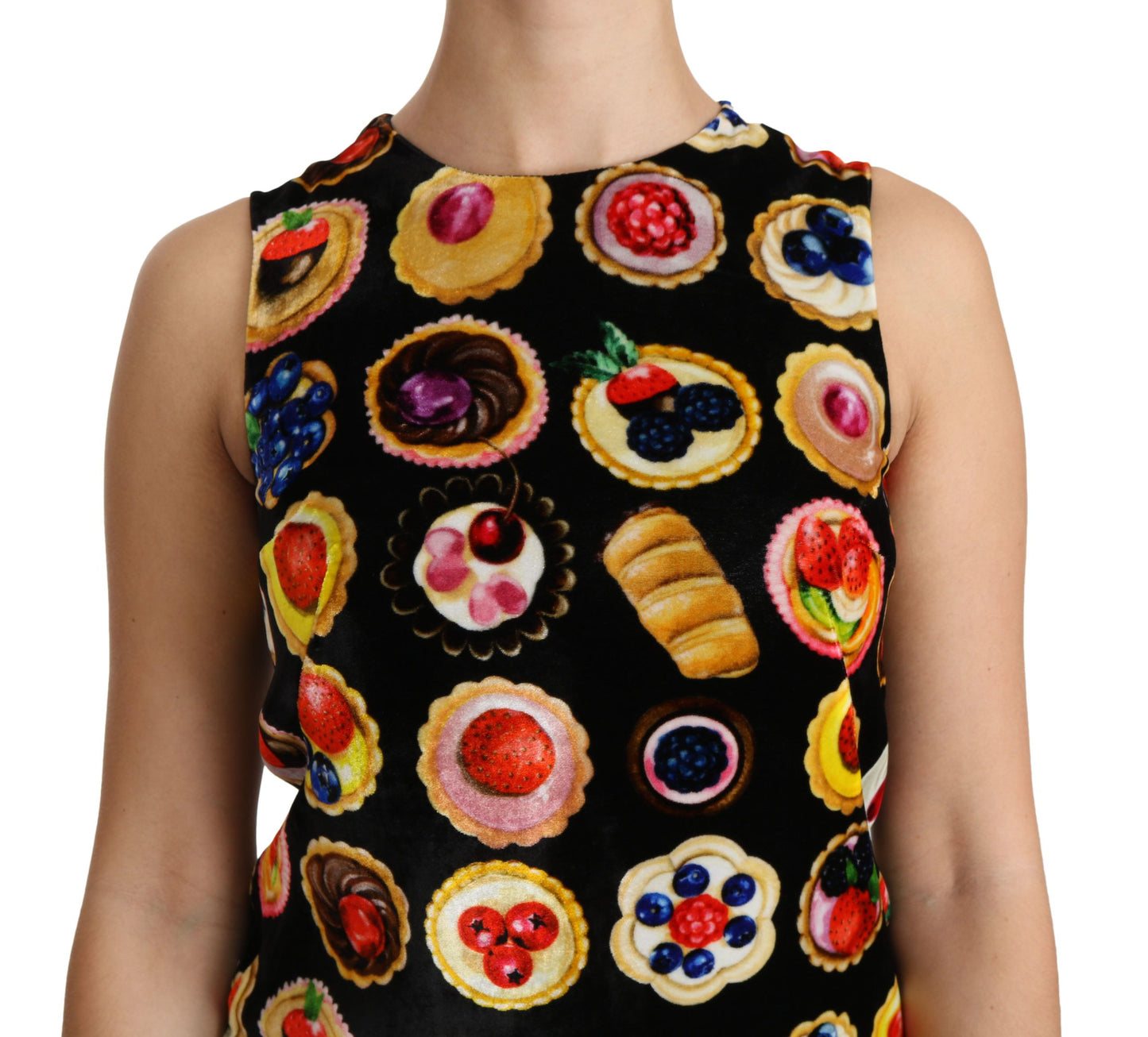 Chic Black Desserts Print Shift Mini Dress