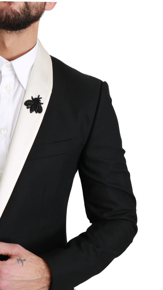 Elegant Black White Two-Piece Suit Ensemble