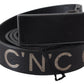 Elegant Black Leather Waist Belt