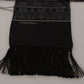 Elegant Black Floral Silk Men's Scarf