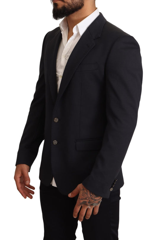 Elegant Dark Blue Slim Fit Blazer