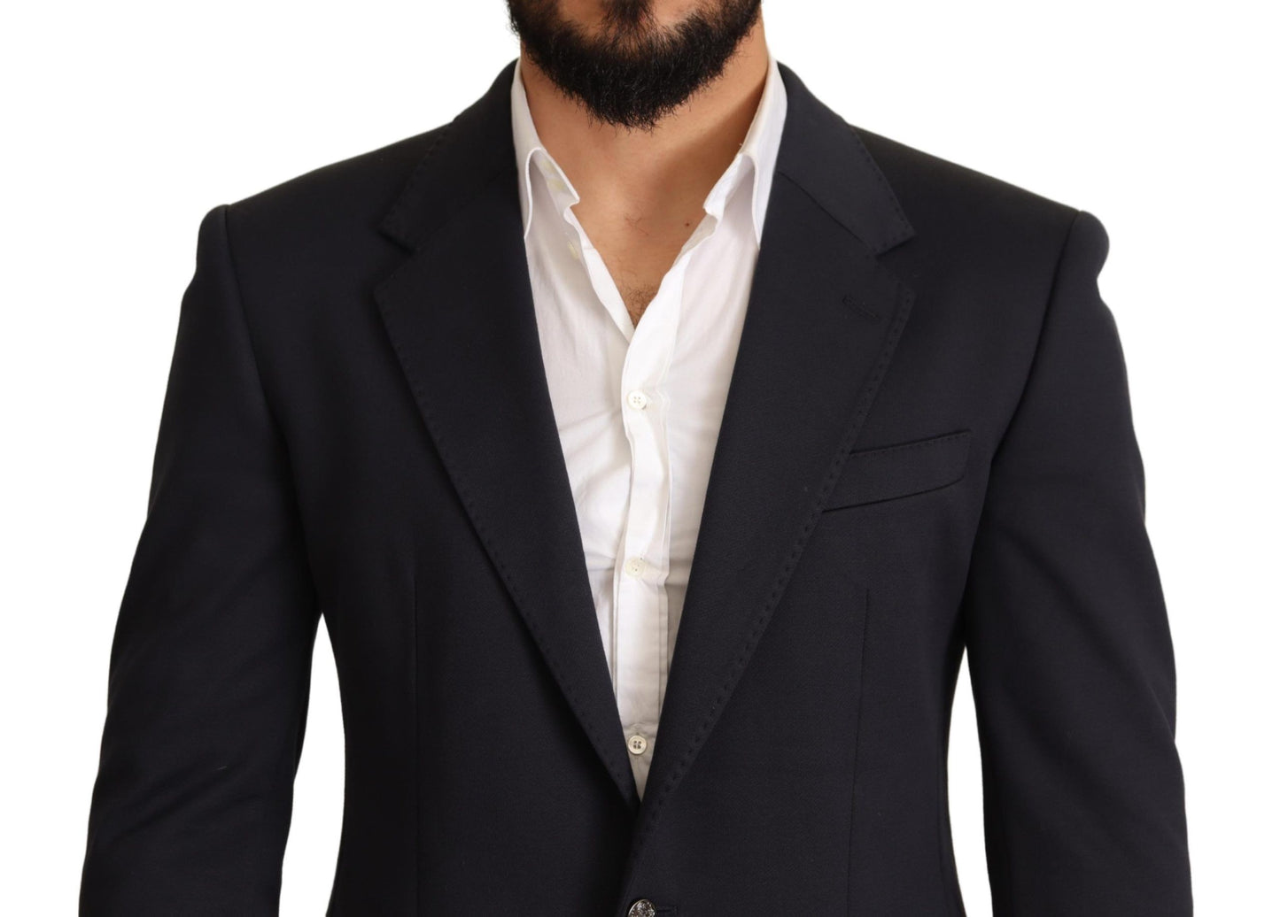 Elegant Dark Blue Slim Fit Blazer