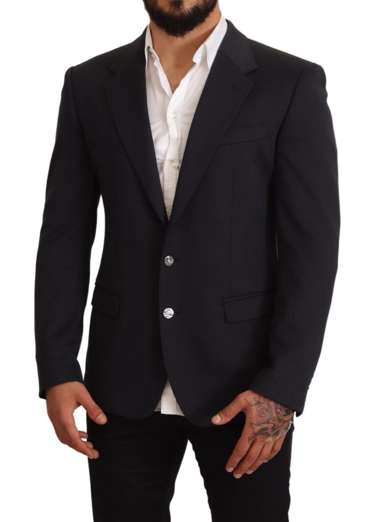 Elegant Dark Blue Slim Fit Blazer