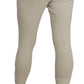 Chic Beige Skinny Cropped Cotton Pants