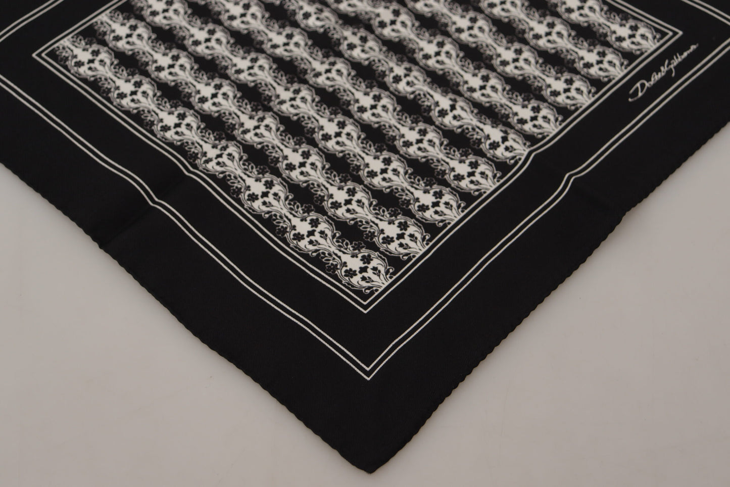 Black Printed Square Handkerchief Scarf