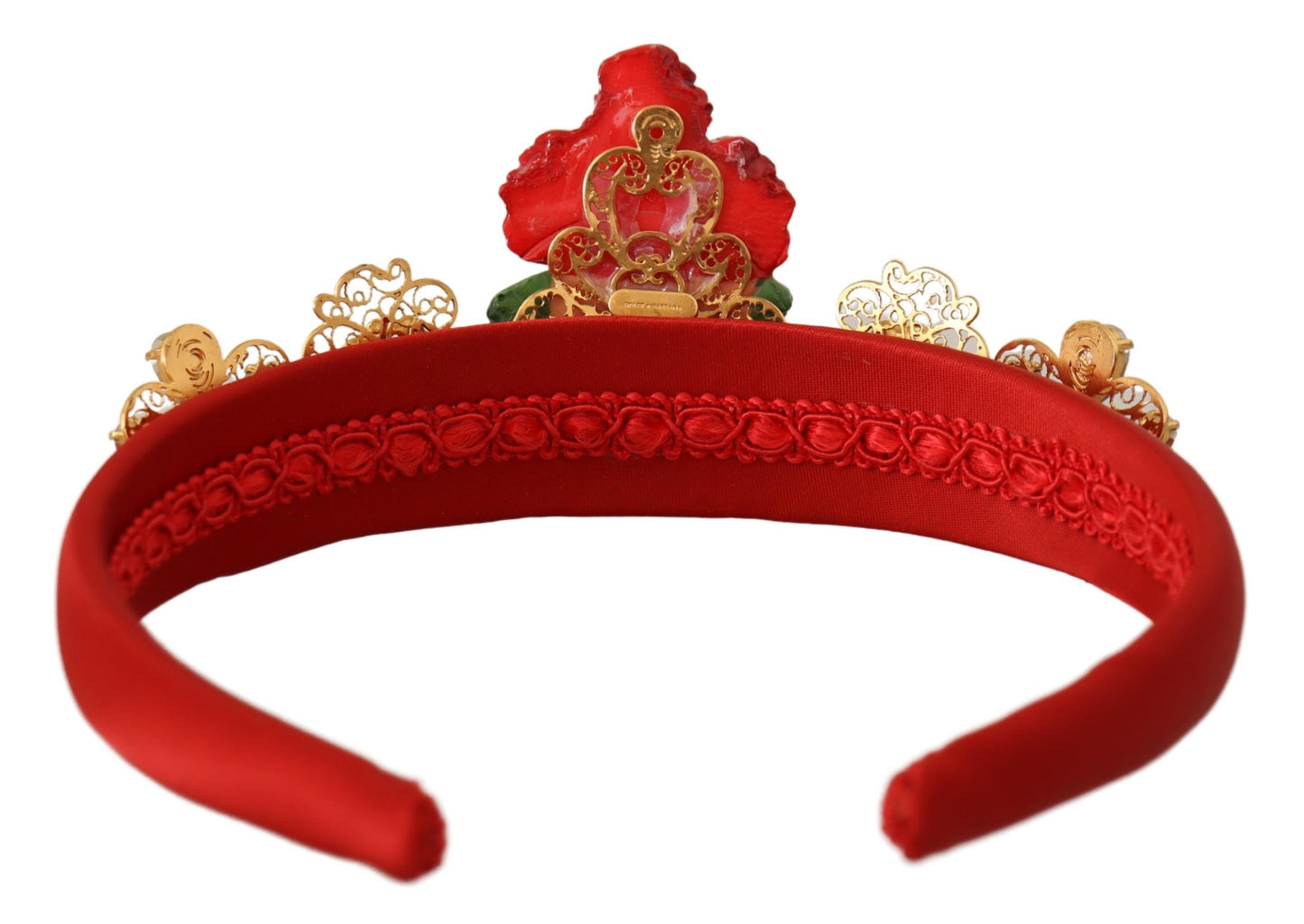 Elegant Crystal Embellished Red Diadem