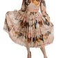 Elegant Sheath Midi Rooster Print Dress