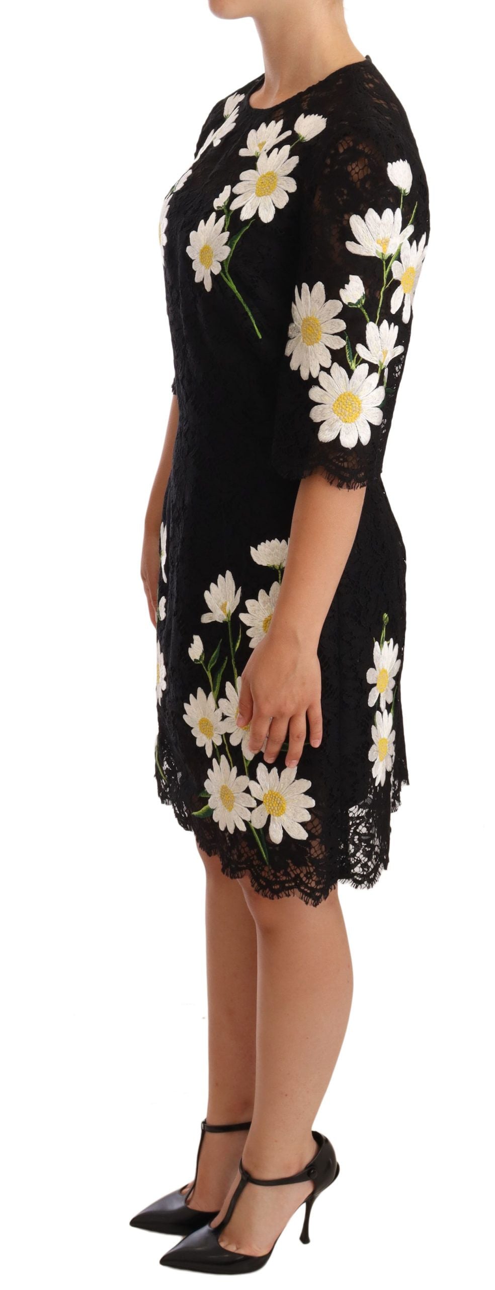 Elegant Floral Lace Embroidered Sheath Dress