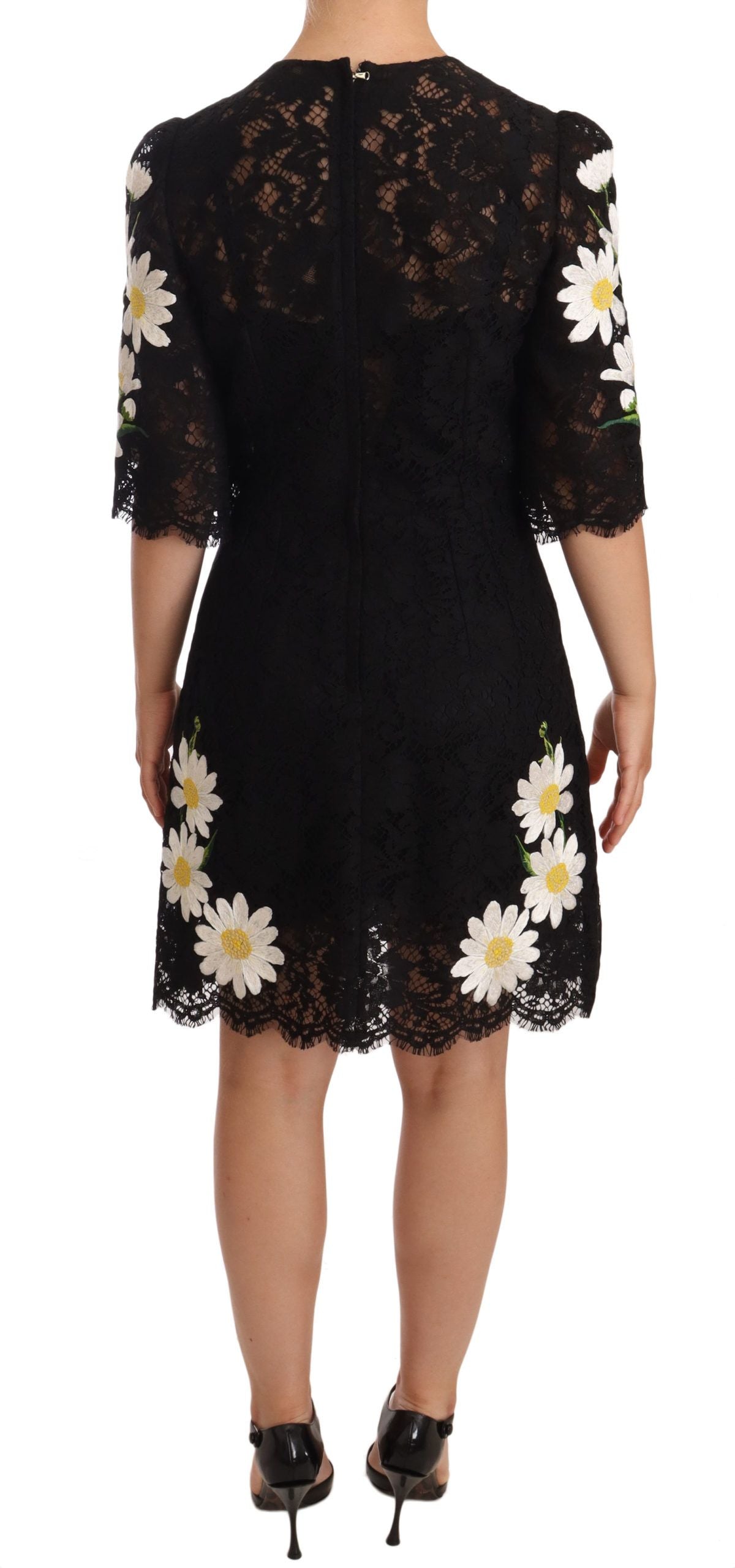 Elegant Floral Lace Embroidered Sheath Dress