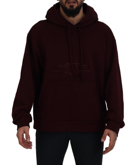 Maroon Hooded Cotton Blend Sweater