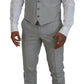 Elegant Grey Silk Martini Three-Piece Suit