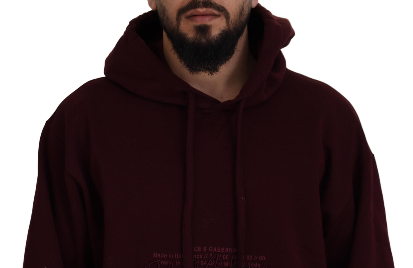 Maroon Hooded Cotton Blend Sweater