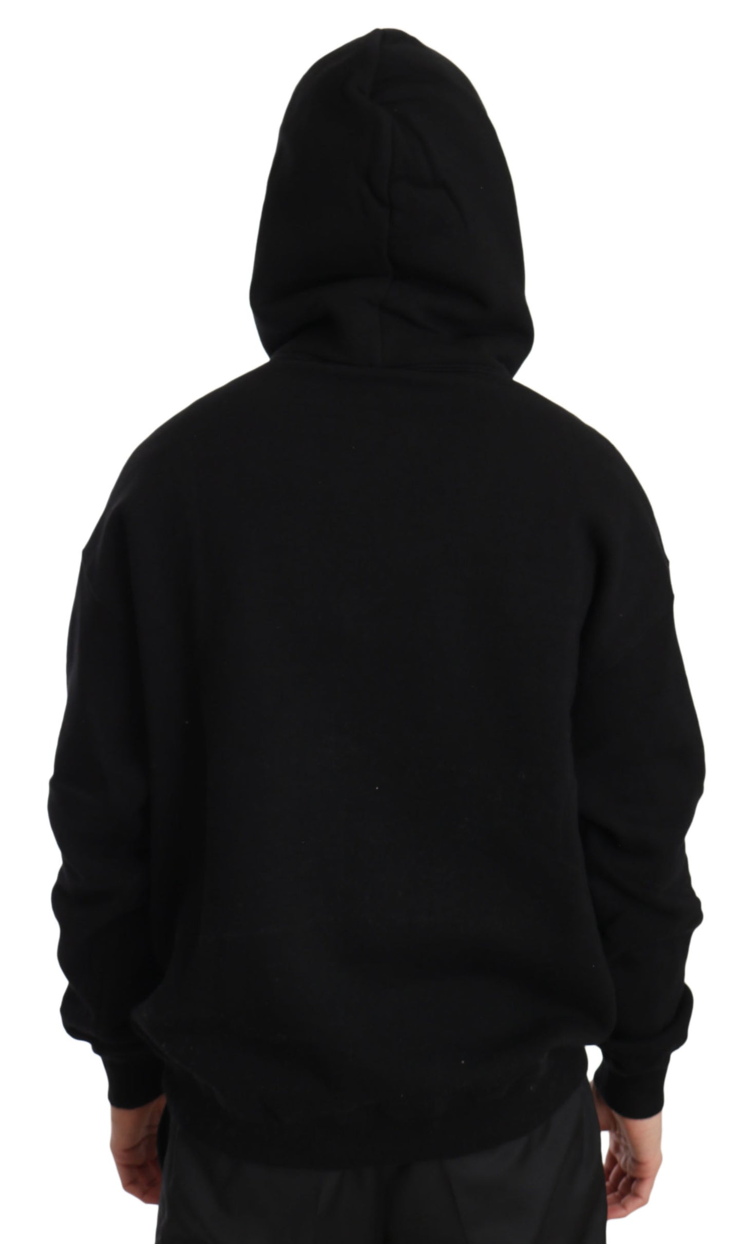 Crystal Embellished Black Cotton Hoodie