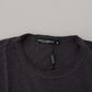 Gray Crewneck Cotton Short Sleeve  T-shirt