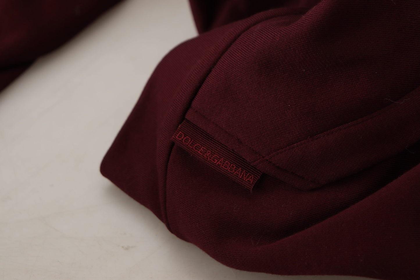 Maroon Hooded Cotton Blend Sweater