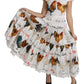 White Rooster Sheath Midi Cotton Dress