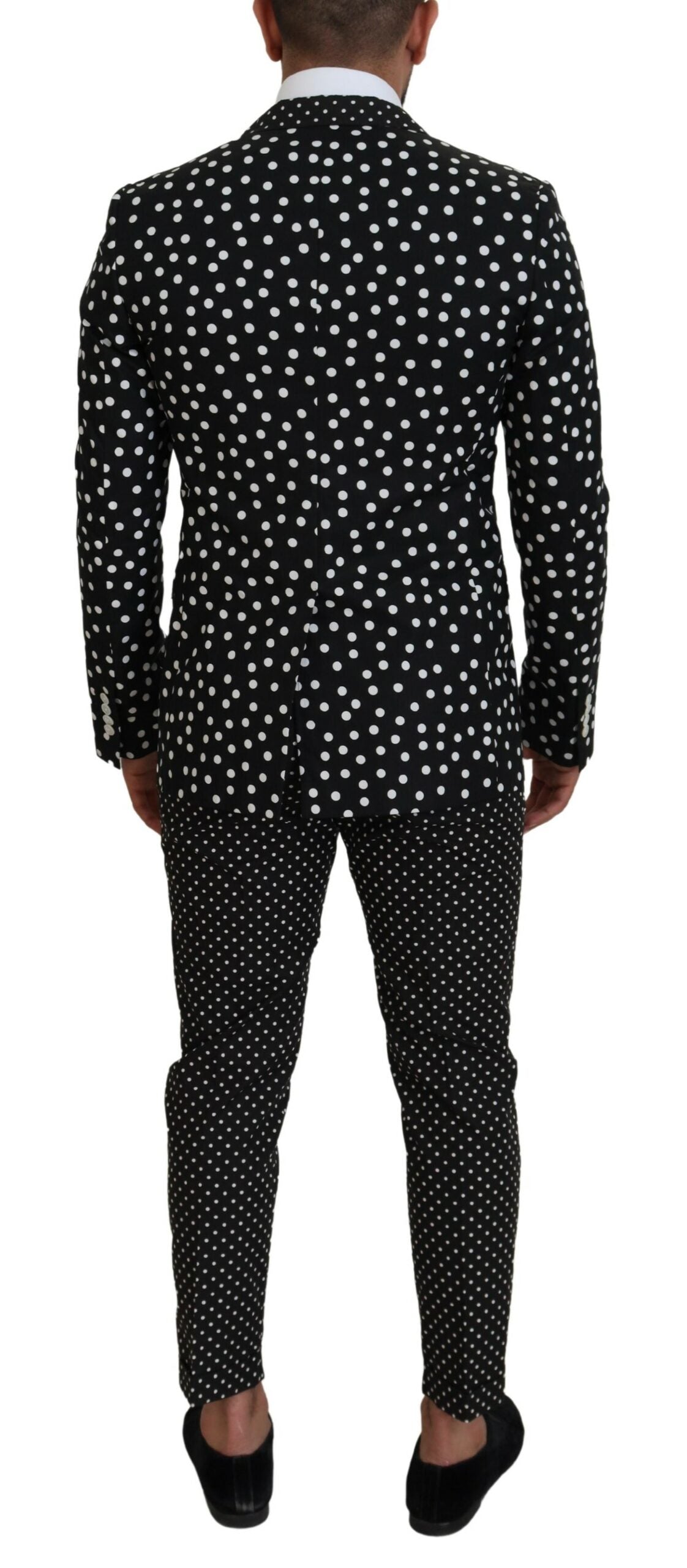 Elegant Silk Polka Dot Suit