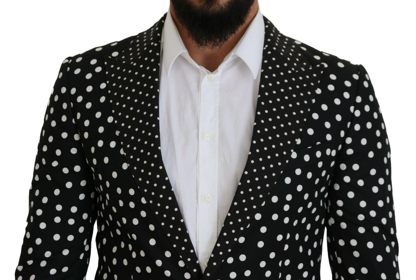 Elegant Silk Polka Dot Suit