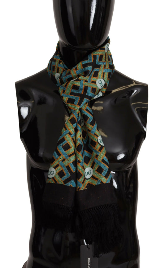 Multicolor DG Logo Shawl Warm Neck Wrap Fringe Scarf