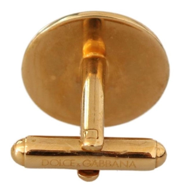 Elegant Gold-Plated Round Cufflinks