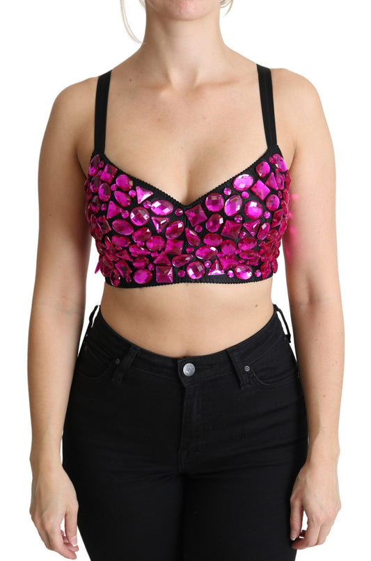 Crystal-Embellished Crop Top