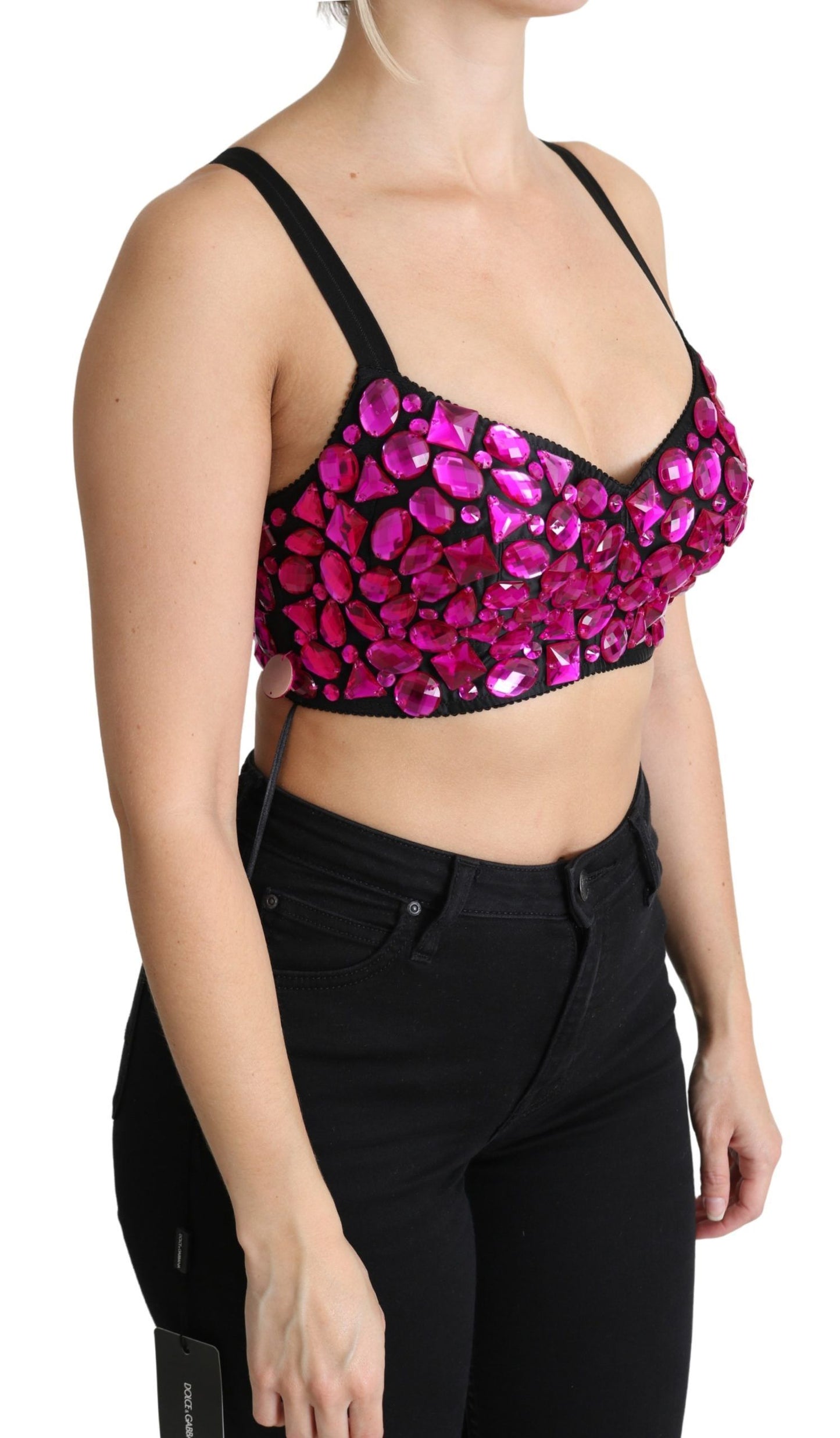 Crystal-Embellished Crop Top