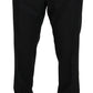 Elegant Black Wool Silk 3-Piece Martini Suit