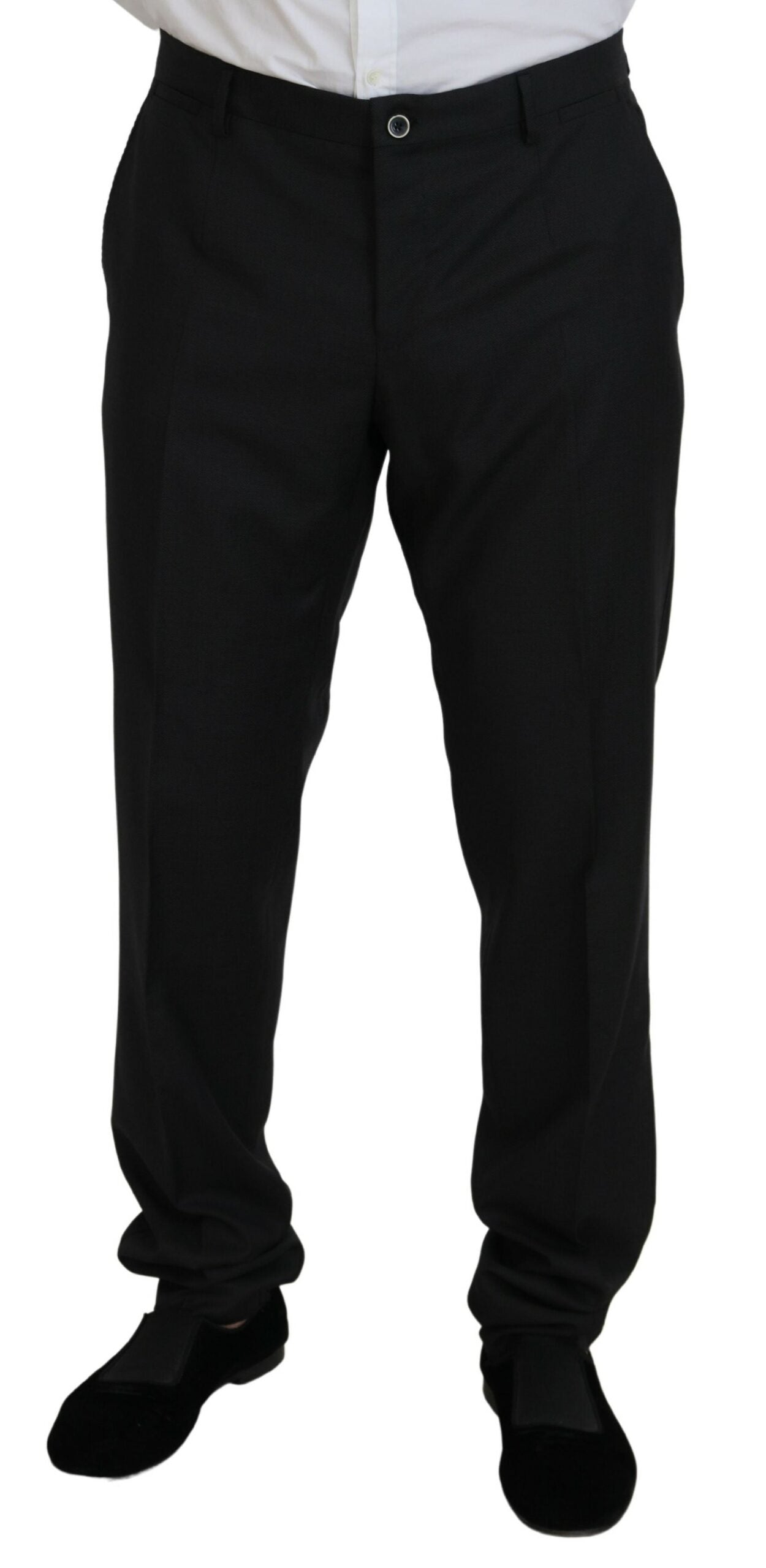 Elegant Black Wool Silk 3-Piece Martini Suit