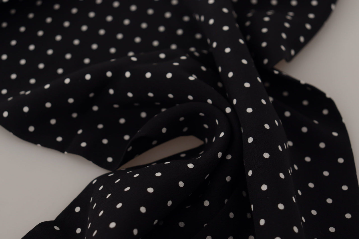 Elegant Black Polka Dot Silk Men's Scarf