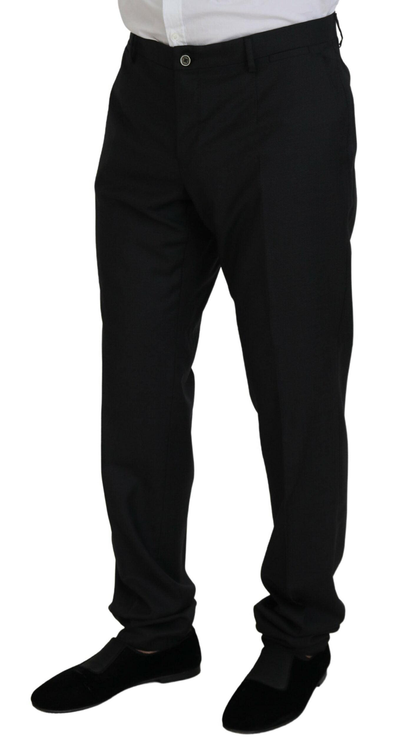 Elegant Black Wool Silk 3-Piece Martini Suit