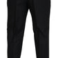 Elegant Black Wool Silk 3-Piece Martini Suit