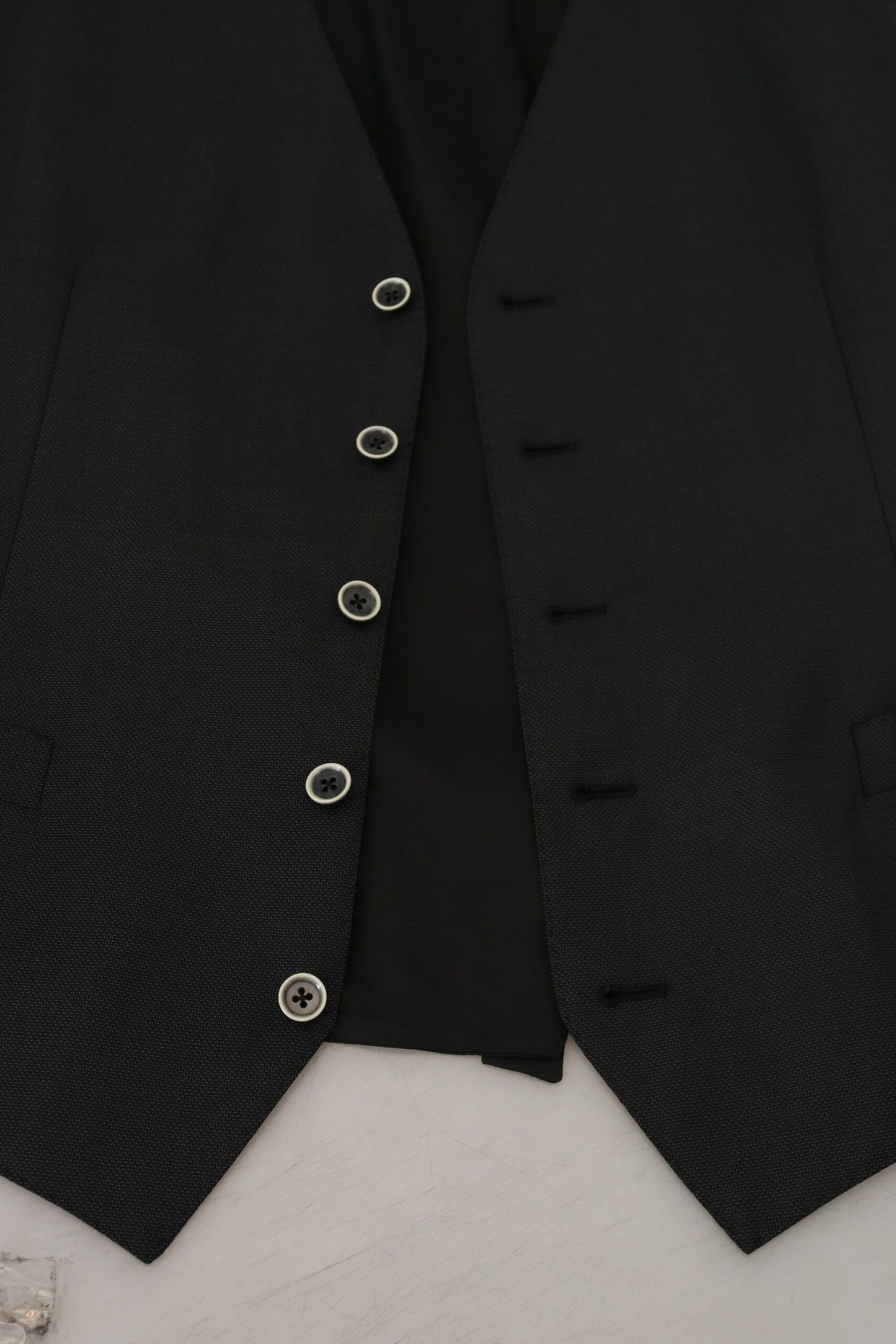 Elegant Black Wool Silk 3-Piece Martini Suit