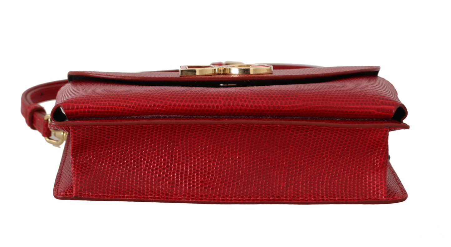 Elegant Crimson Crossbody Leather Bag