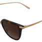 Irregular Brown Acetate Sunglasses for Women