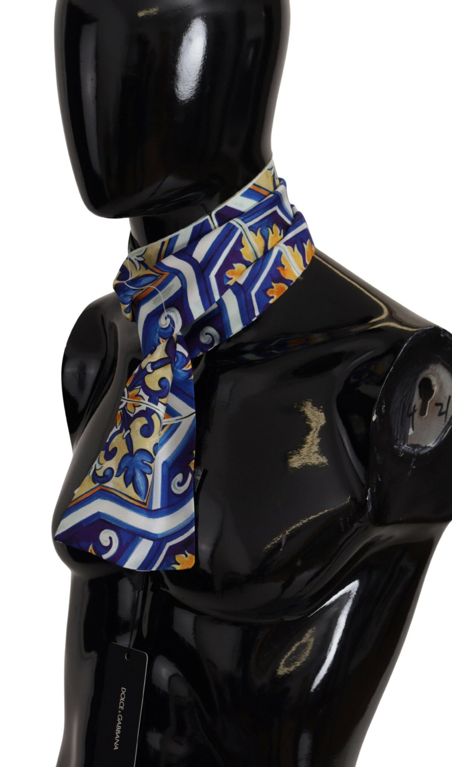 Elegant Silk Majolica Patterned Men's Scarf