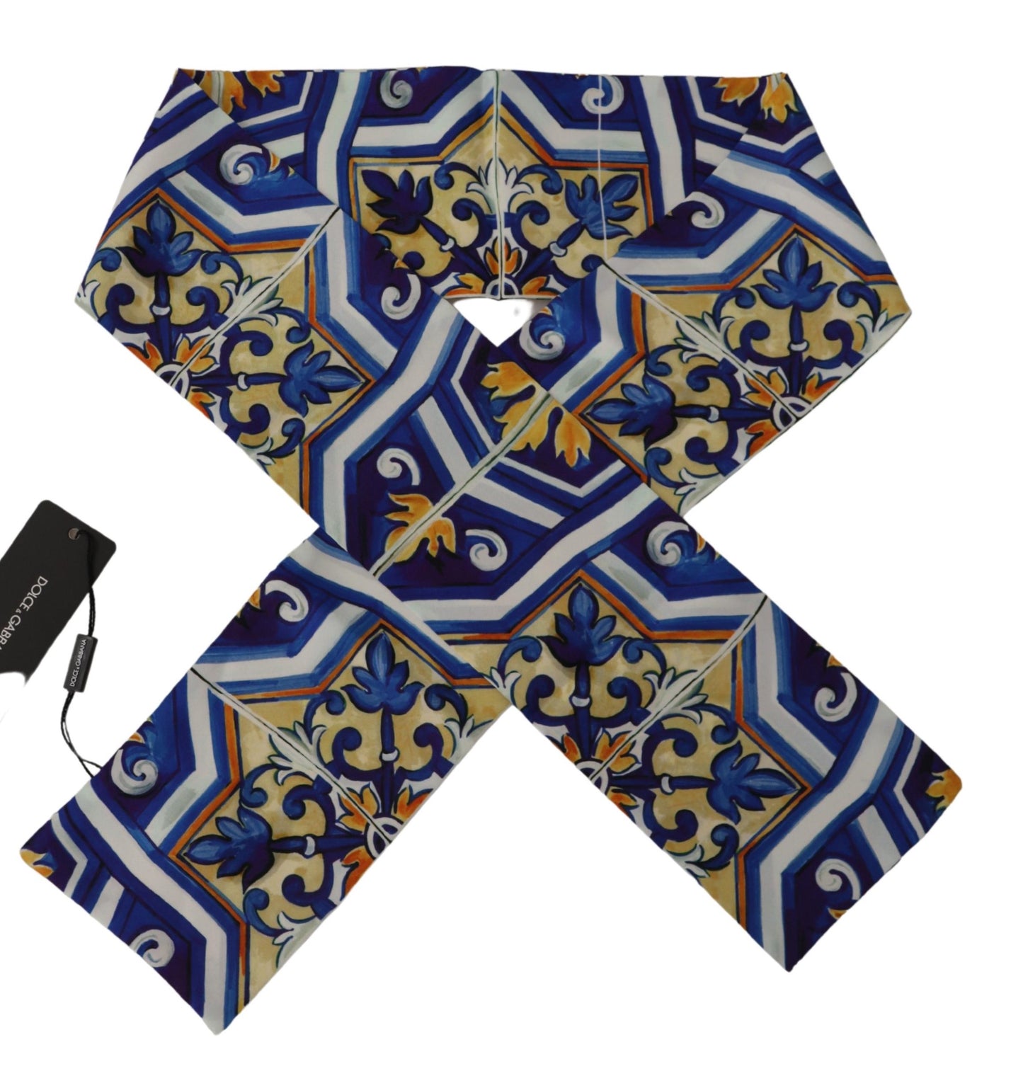 Elegant Silk Majolica Patterned Men's Scarf