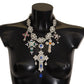 Elegant Multicolor Crystal Cross Necklace