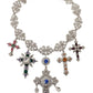 Elegant Multicolor Crystal Cross Necklace