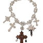 Elegant Multicolor Crystal Cross Necklace