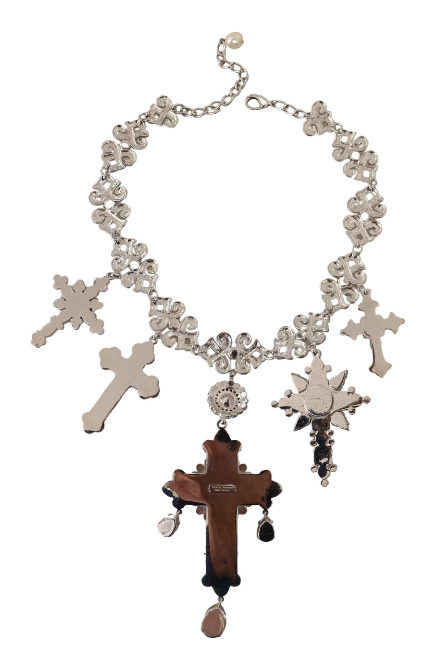 Elegant Multicolor Crystal Cross Necklace