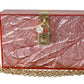 Elegant Rose Pink Metallic Sheen Box Bag