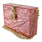 Elegant Rose Pink Metallic Sheen Box Bag