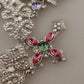 Elegant Multicolor Crystal Cross Necklace