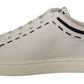 Sophisticated White Casual Sneakers with Gray Details